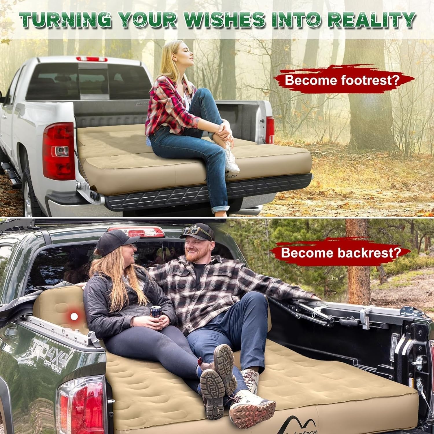 Truck Bed Air Mattress 5.5-5.8ft | Inflatable, Wireless Pump, Portable Camping
