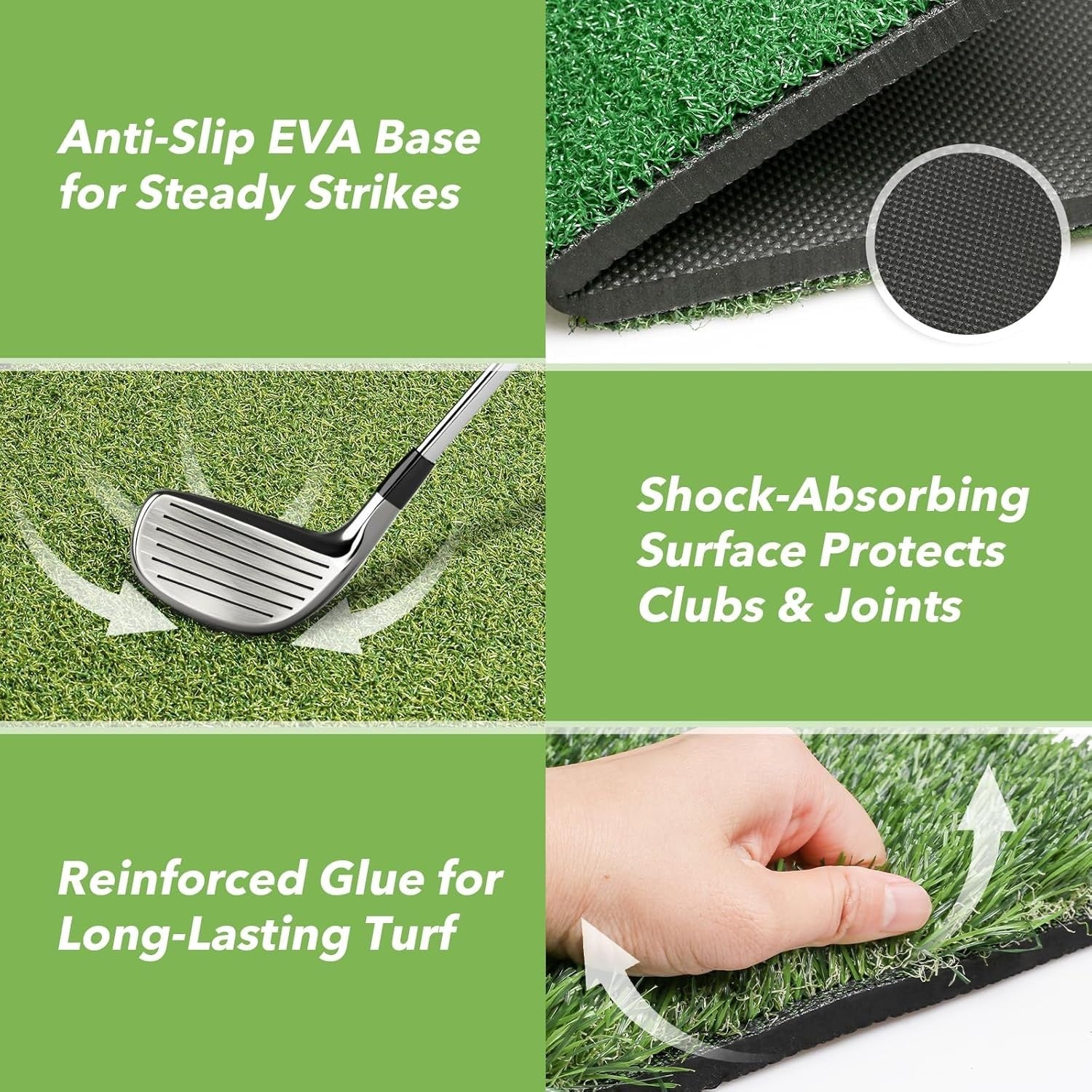 Golf Hitting Mat Practice Turf Indoor Outdoor Training Pad with Tees