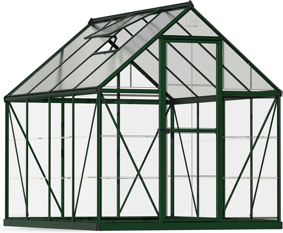 Premium 6x8ft Aluminium Greenhouse with Polycarbonate Panels & Lockable Door