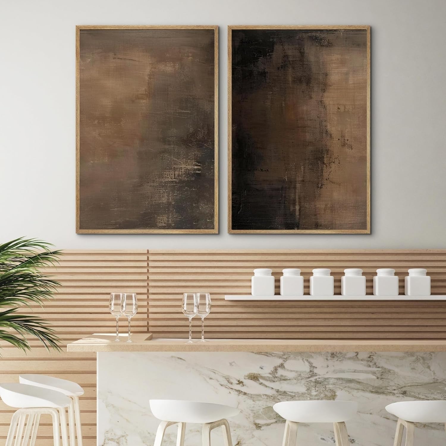 Earth Tone Abstract Wall Art Set 50x75cm Boho Prints