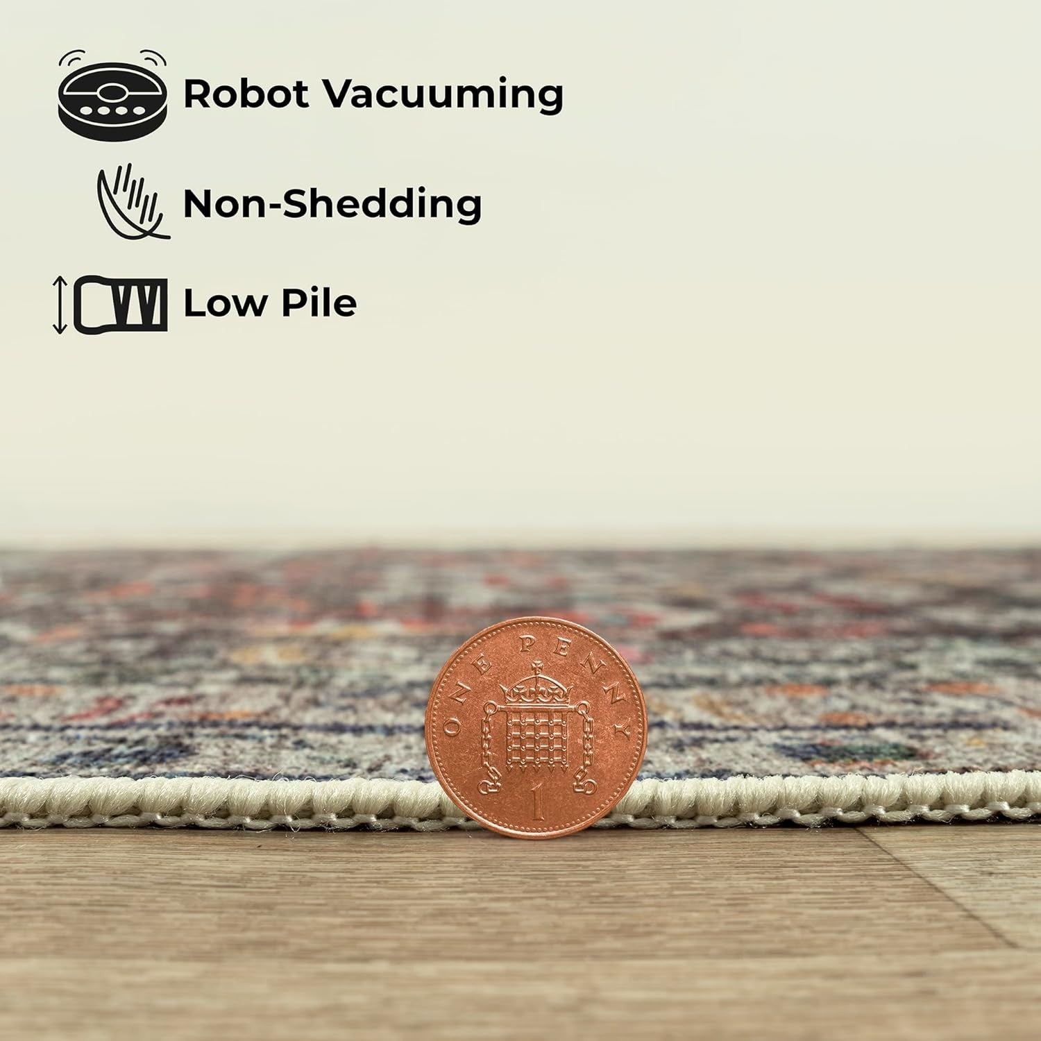 Washable Rug 152x213cm Non-Slip Opal Charcoal Pattern Carpet for Living Room