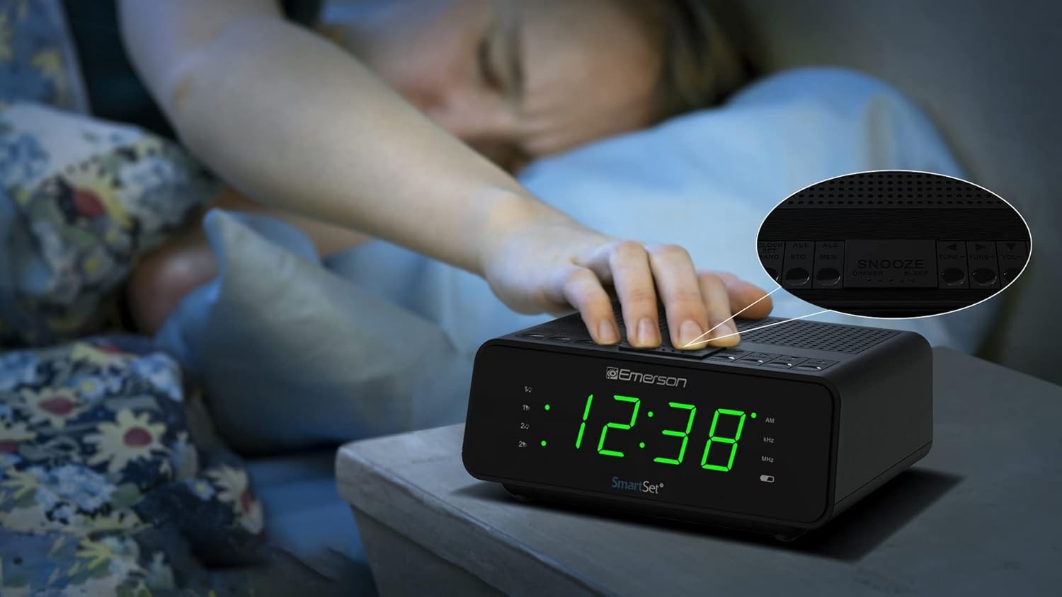 Alarm Clock Radio AM FM LED Display Dimmer Sleep Timer Bedside Clock