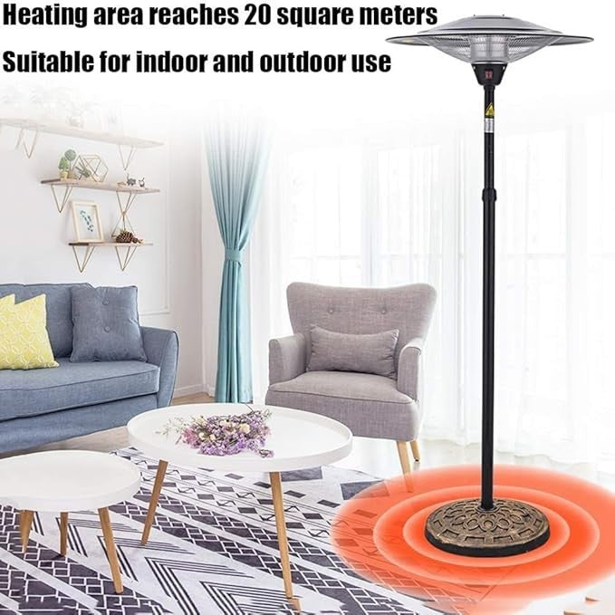 3000W Outdoor Electric Patio Heater Infrared Waterproof Freestanding Adjustable