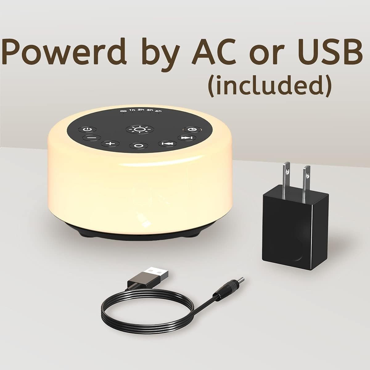 White Noise Machine for Baby Kids Adults with 30 Soothing Sounds & Night Light
