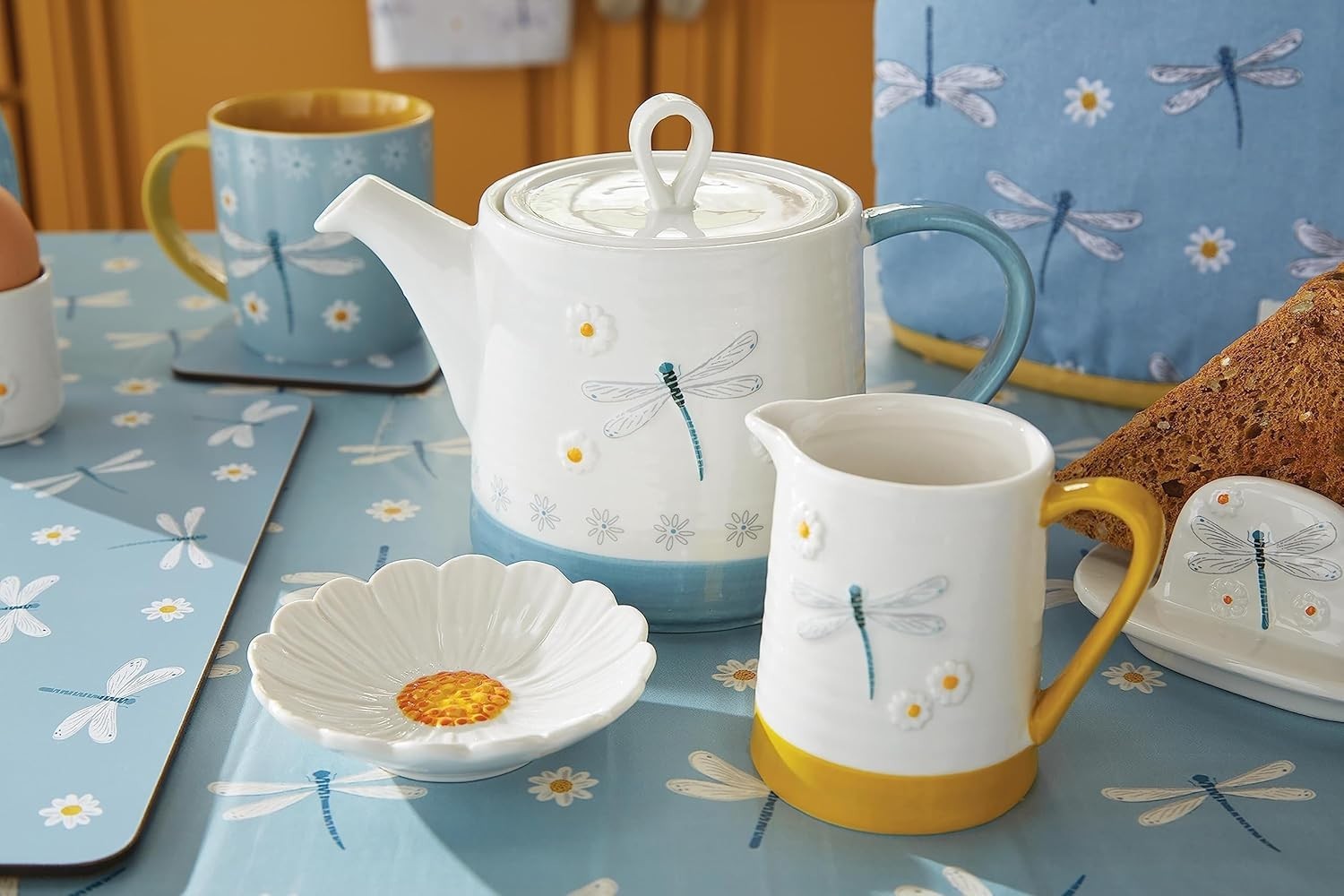 Ceramic Teapot Large Tea Pot Heat Retaining Serving Teapot Floral