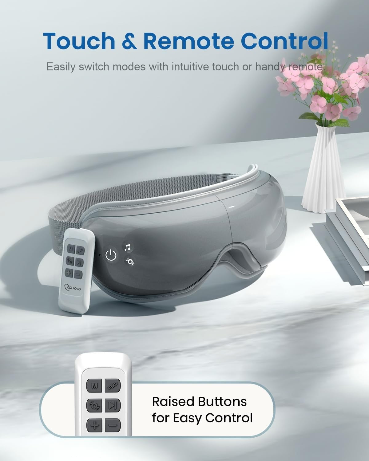 Heated Eye Massager with Compression Remote Bluetooth Sleep Mask