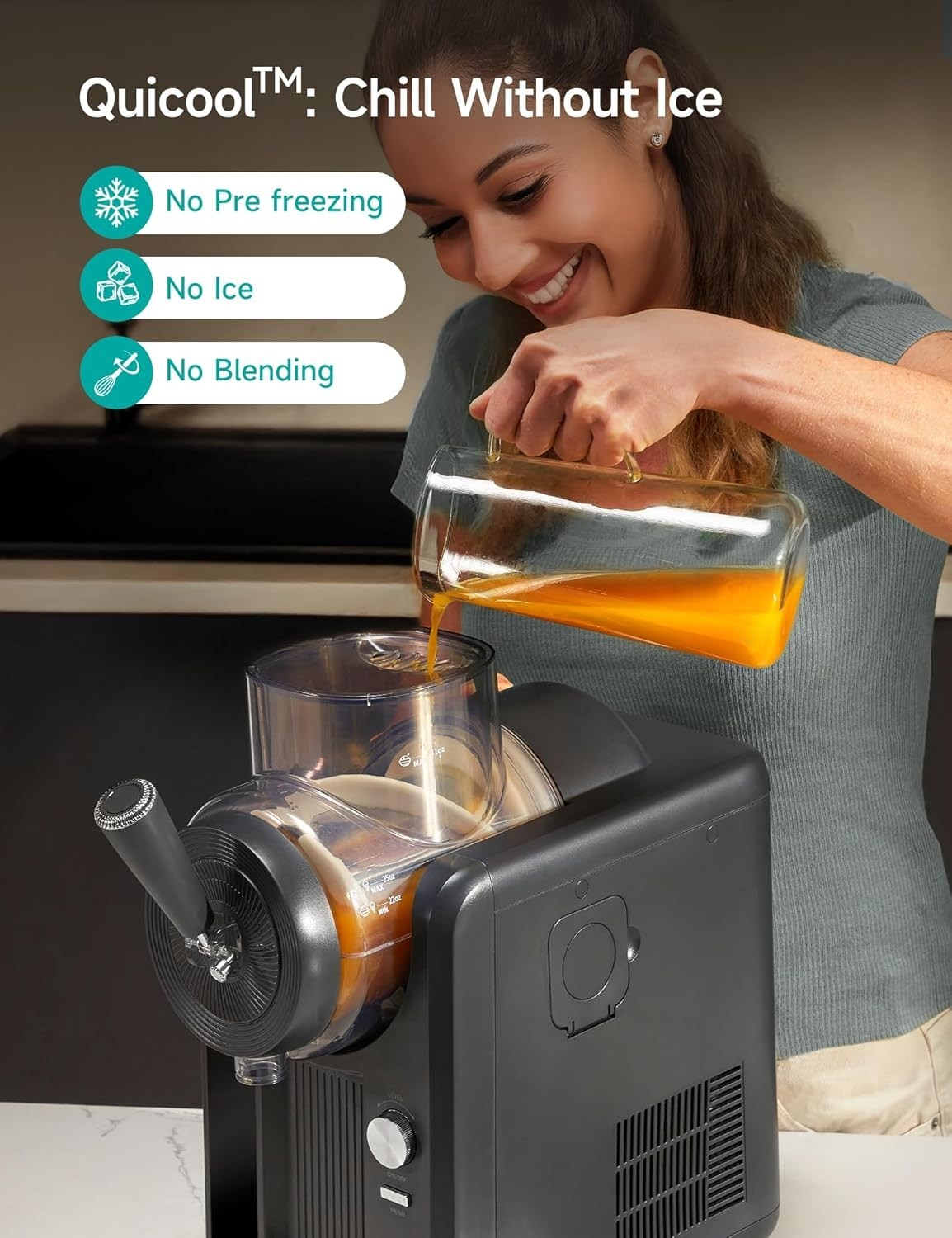 Professional Slush Machine 1.2L Ice Cream Maker Frozen Drinks 5 Modes