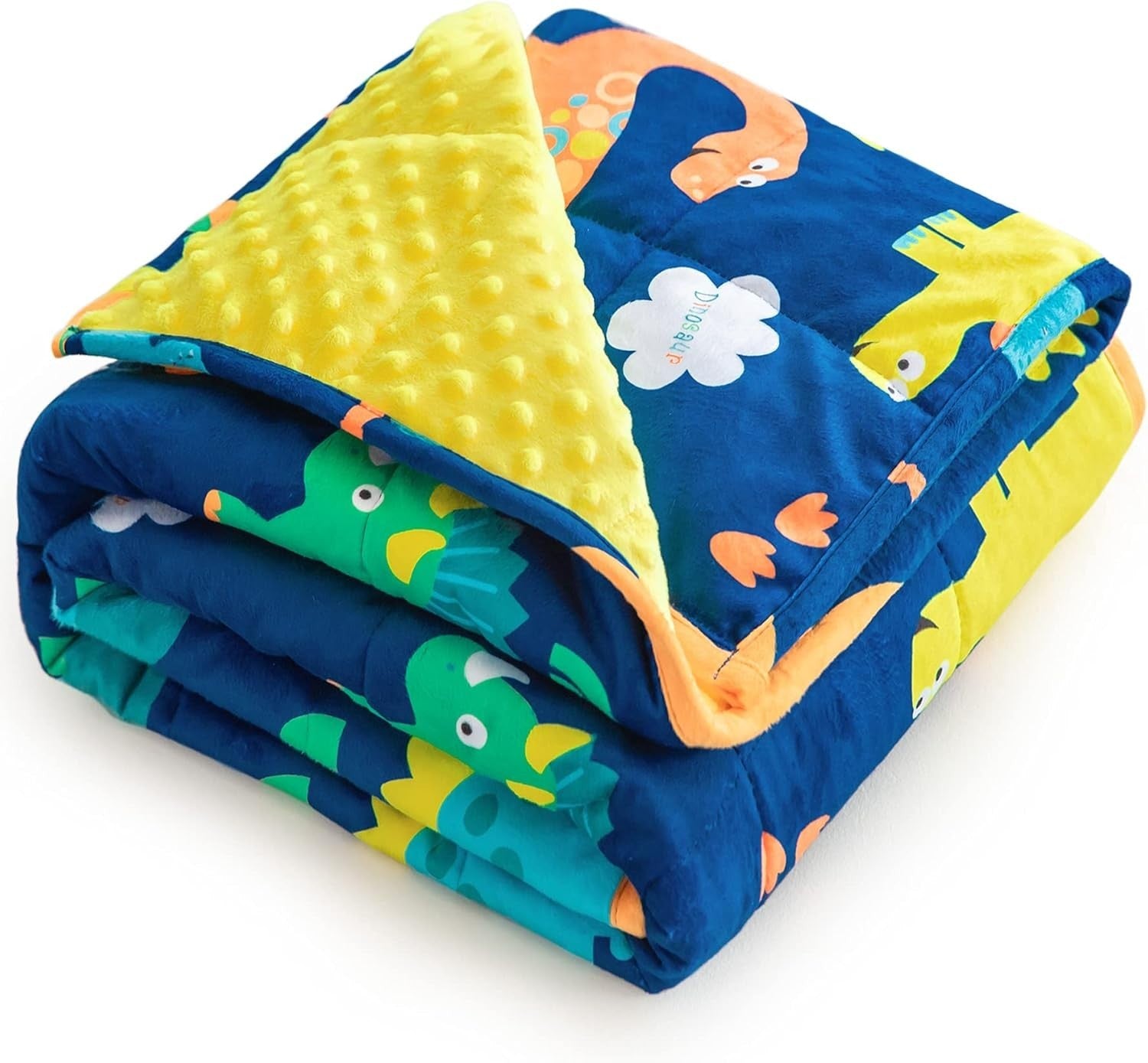 Kids Weighted Blanket Blue Dinosaur 2.3kg 90x120cm Soft Velvet Calm