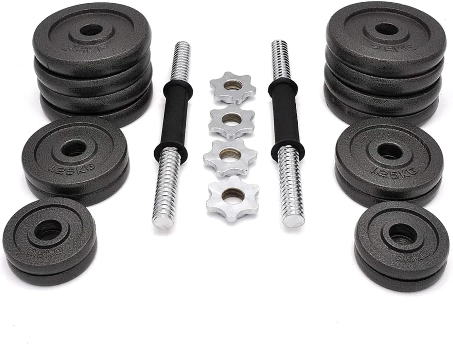20kg Cast Iron Adjustable Dumbbell Barbell Set Non Slip Home Gym