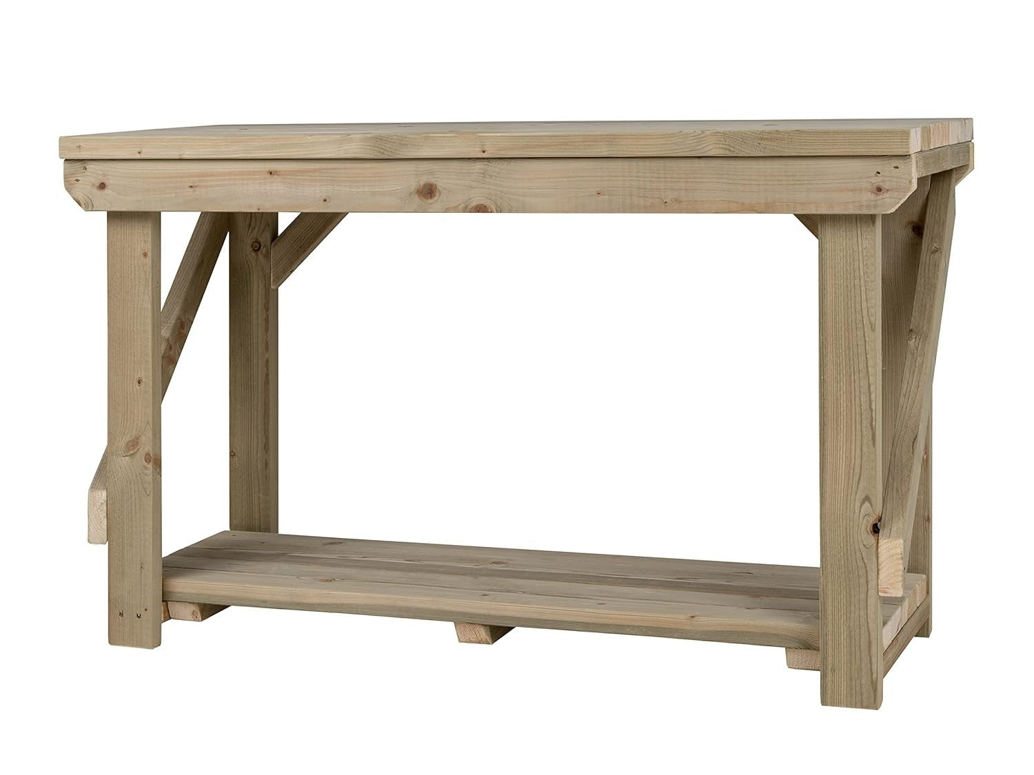 Pressure Treated Wood Workbench 4ft Heavy Duty 120x64x90cm Garage Table