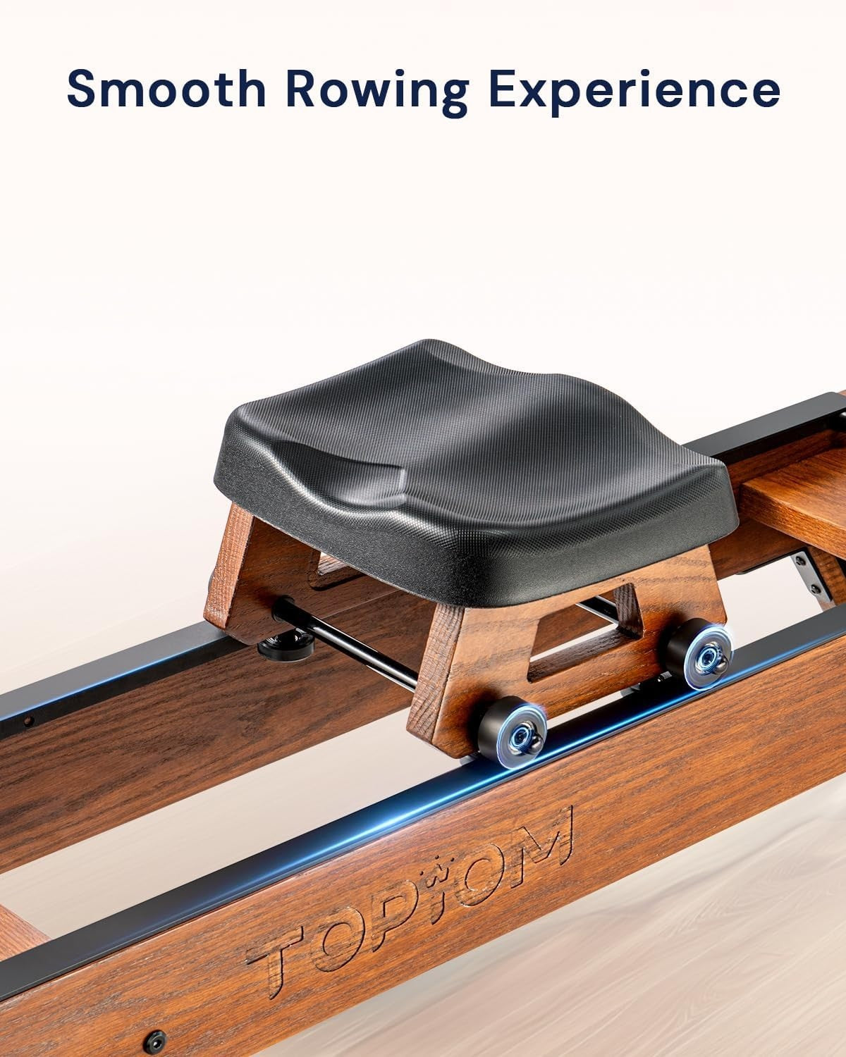 Oak Wood Water Rowing Machine Bluetooth LCD Home Rower 400LB Capacity
