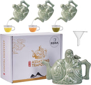 Magic Ceramic Teapot Secret Compartment Tea Kettle 16oz Dual Pour Pot