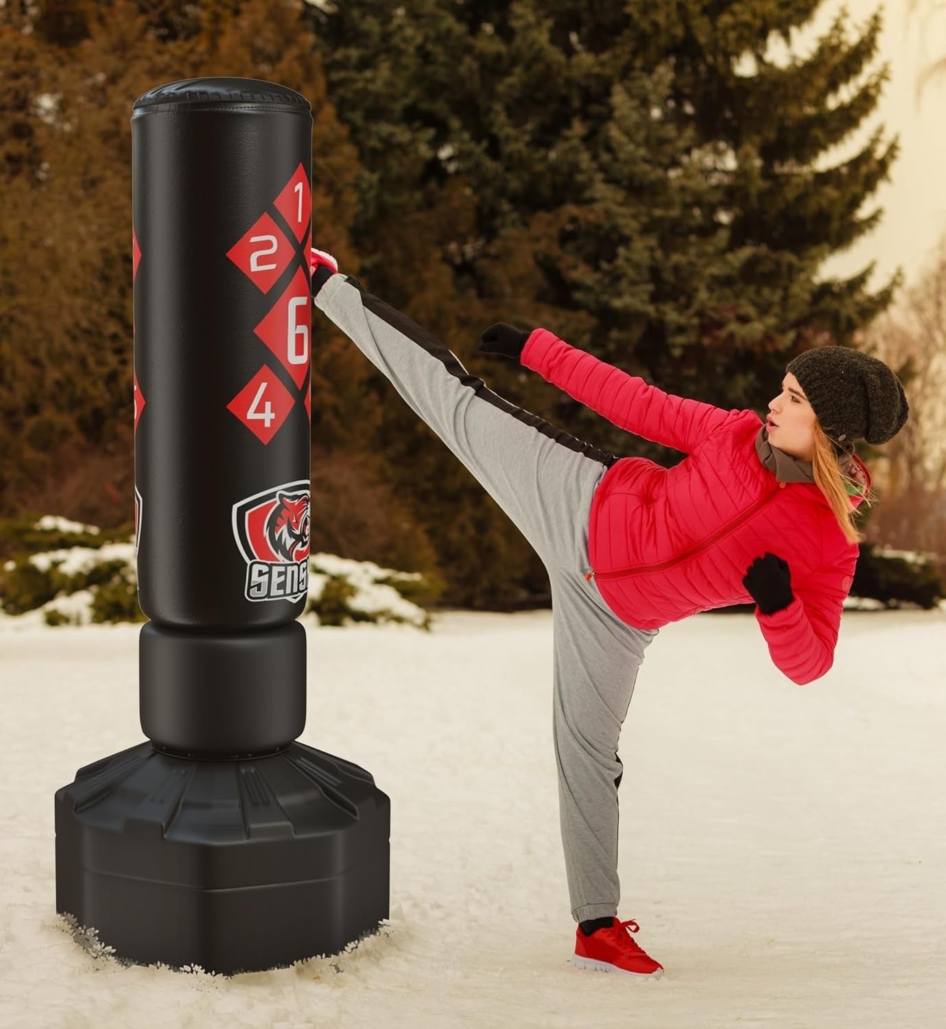 6ft Free Standing Heavy Punch Bag 150KG Filled MMA Kickboxing Kit