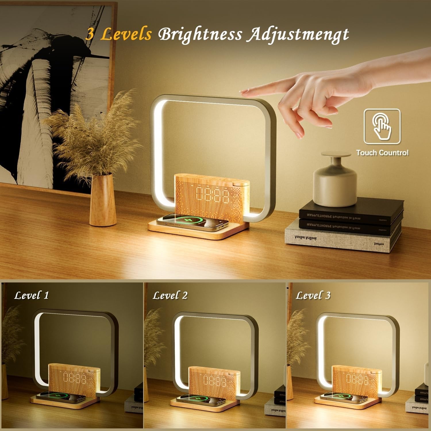 Sunrise Alarm Clock Wake Up Light Natural Sounds Snooze Bedroom Night Lamp
