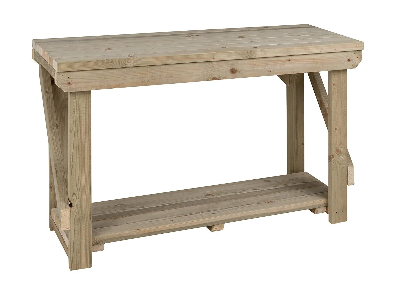 Pressure Treated Wood Workbench 4ft Heavy Duty 120x64x90cm Garage Table