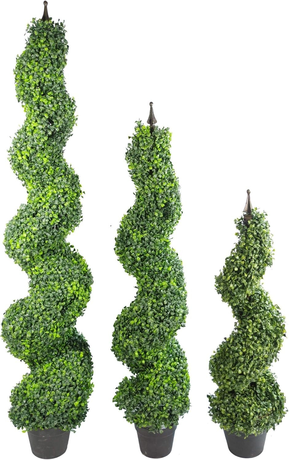 120cm Artificial Boxwood Spiral Topiary Tree in Nursery Pot Indoor Outdoor Decor