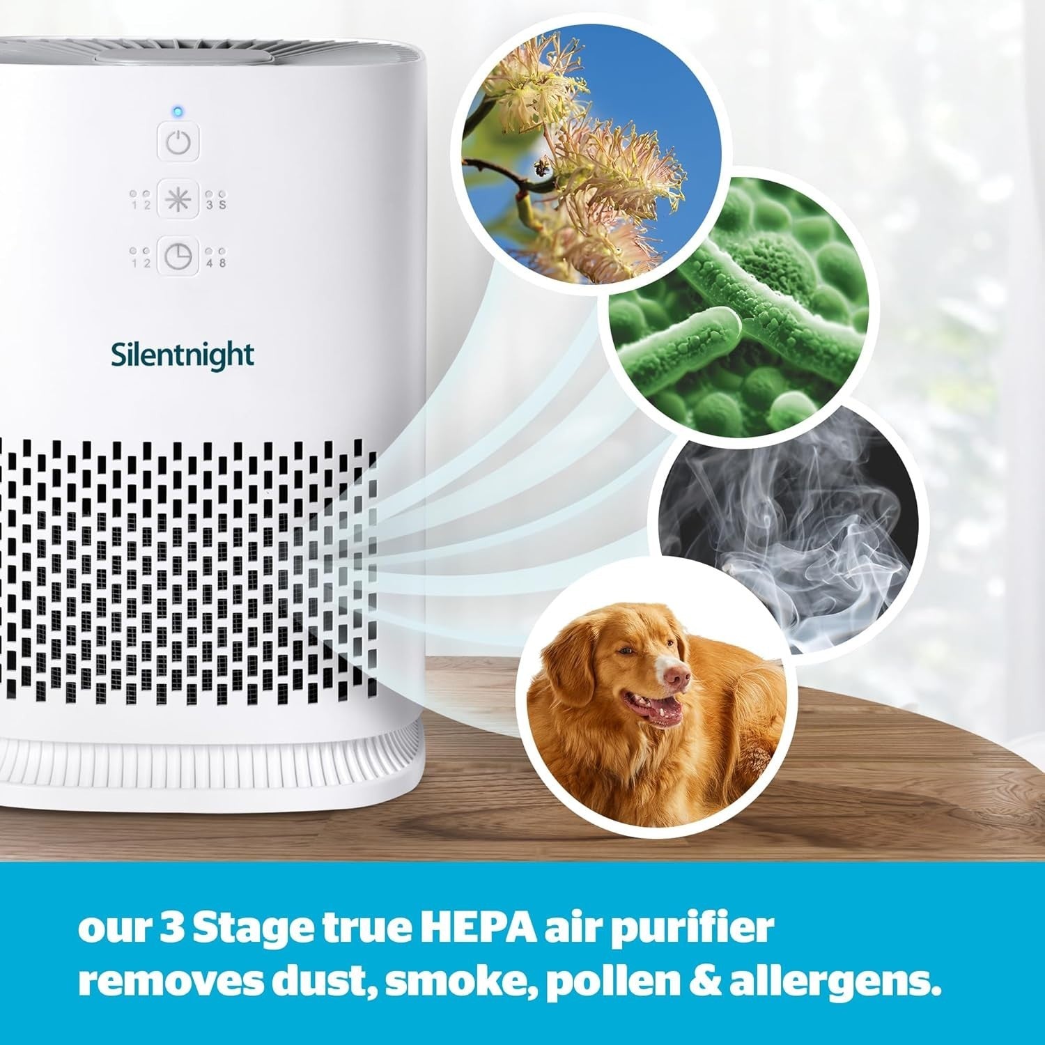 Ultra Quiet HEPA Air Purifier + Spare Filter Bedroom Sleep Timer