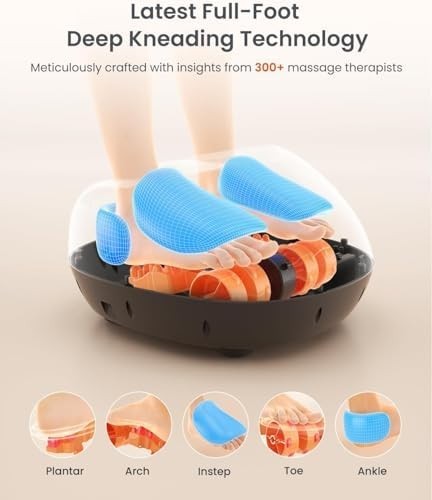 Shiatsu Foot Massager with Heat, Deep Kneading & Air Compression, Size 12