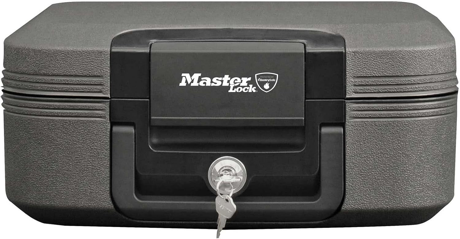 Fireproof Waterproof Safe Box Key Lock Document Cash Security Chest