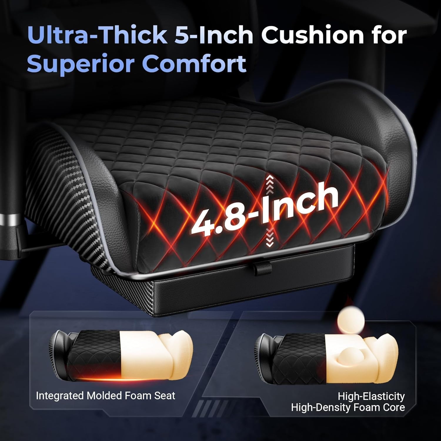 145° Reclining Gaming Chair w/ Footrest 330lb Metal Frame
