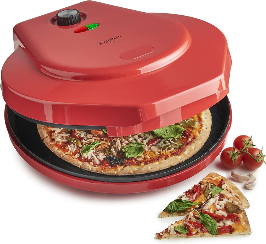12" Electric Pizza Maker | 1400W Countertop Oven w/ Auto Heat Control 2 Settings