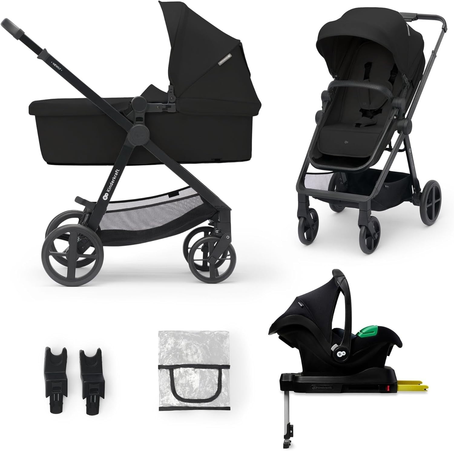4 in 1 Baby Travel System 22kg, ISOFIX Car Seat, Foldable Pram