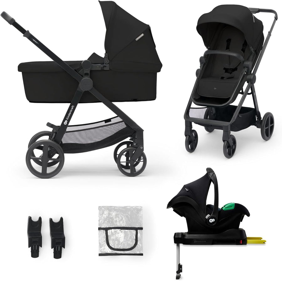 4 in 1 Baby Travel System 22kg, ISOFIX Car Seat, Foldable Pram