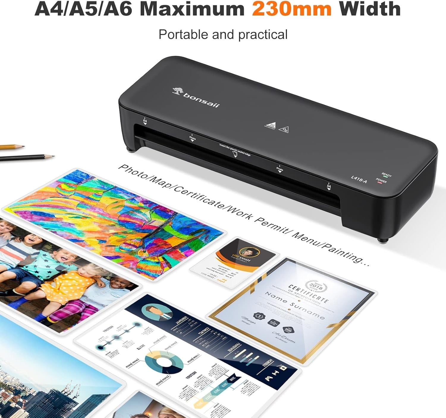 A4 Laminator Machine Fast Warm Up Jam Release High Speed Office Home