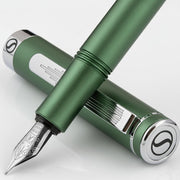 Luxury Fountain Pen Medium Nib Matt Green Chrome Gift Set