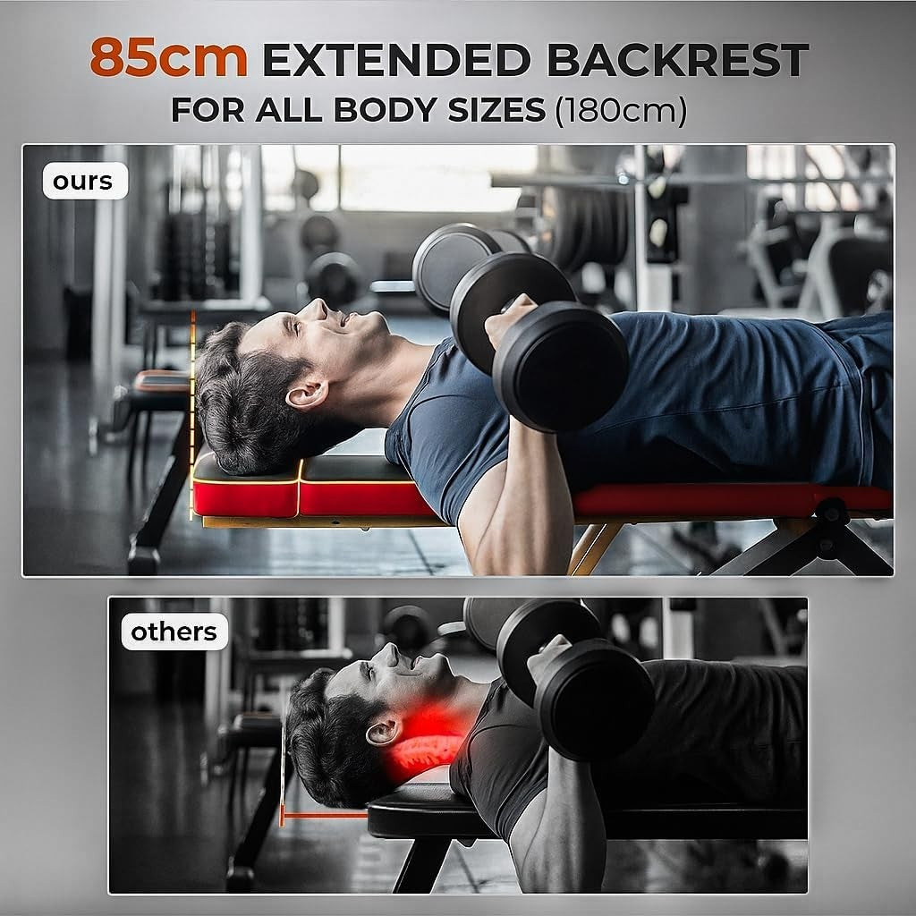 Adjustable Folding Weight Bench 300kg Incline Decline Home Gym
