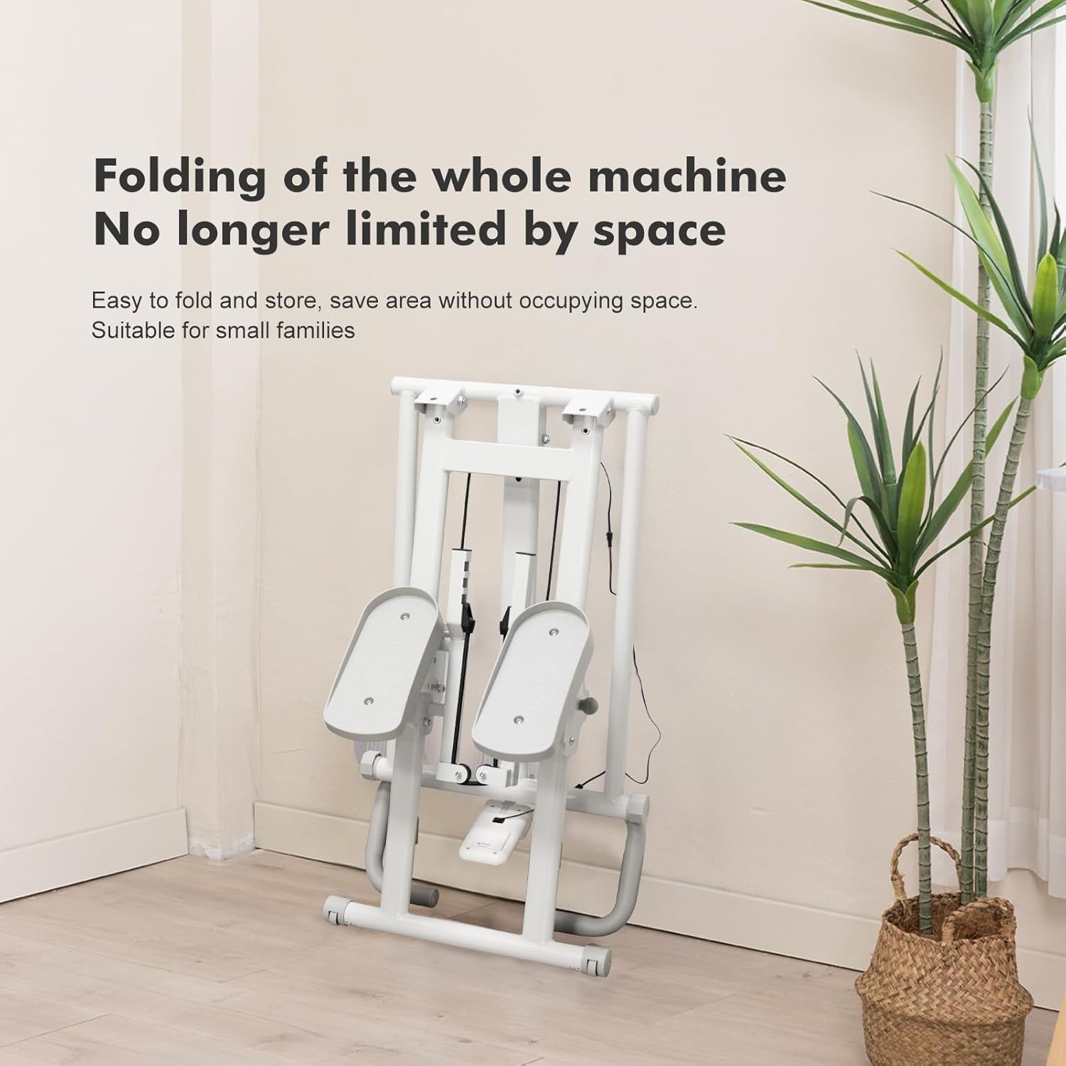 Home Vertical Climber Stepper w/ LCD Tracker, Foldable Design, 100kg Capacity