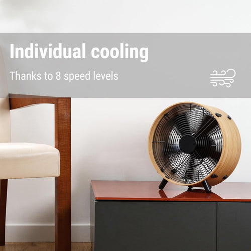 Eco-Friendly Bamboo Floor Fan – 3-Speed High Velocity Air Circulator 45W Quiet