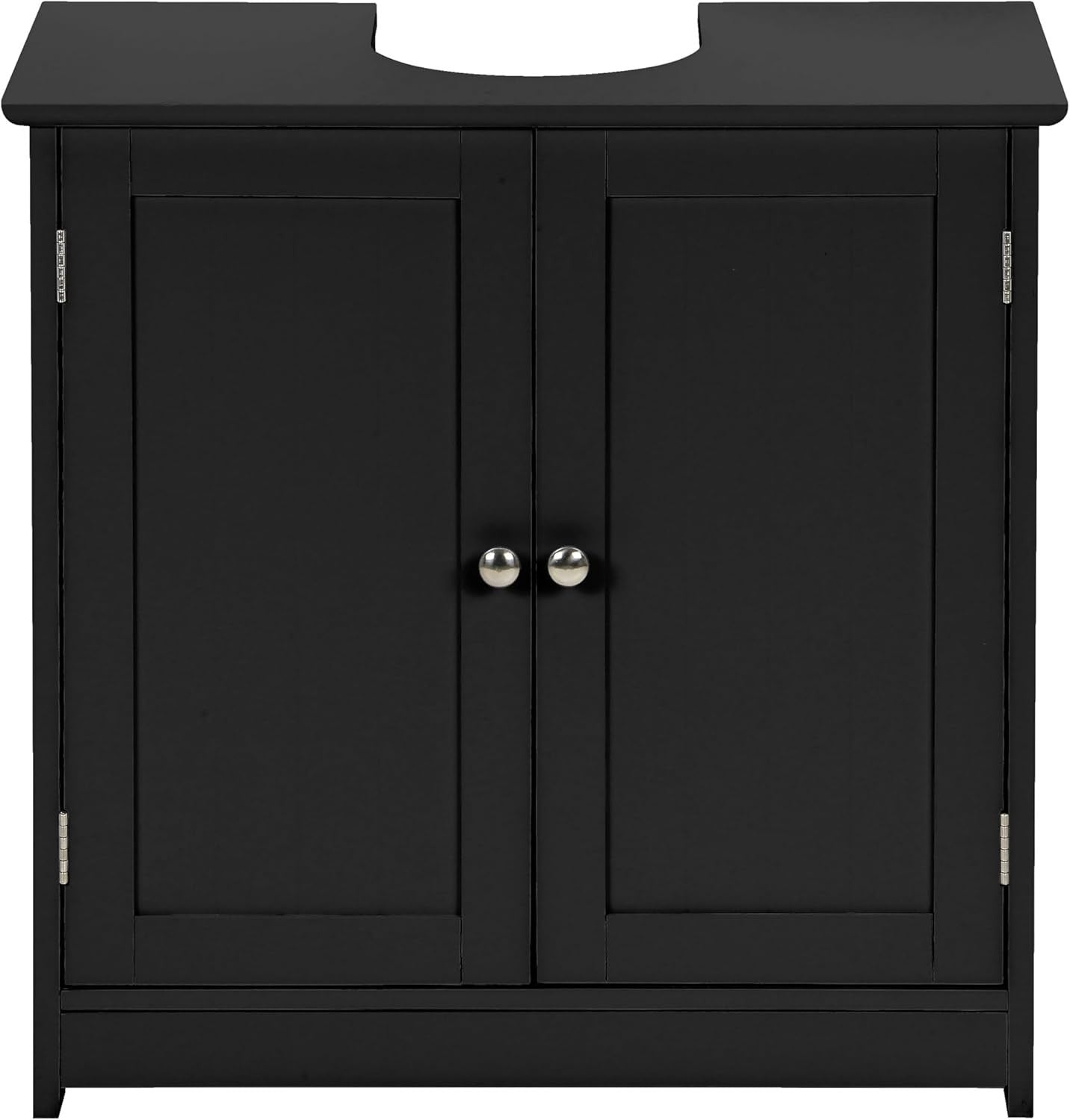 Black Under Sink Bathroom Cabinet 2 Door Storage Cupboard 60x30x60cm