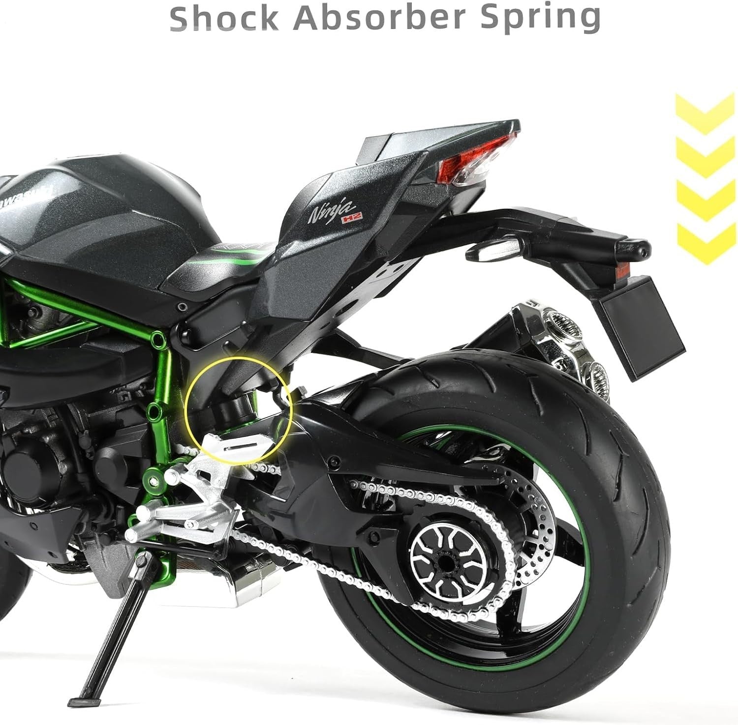 Realistic 1:9 Scale Die-Cast Mini Motorcycle Model, No Assembly Needed