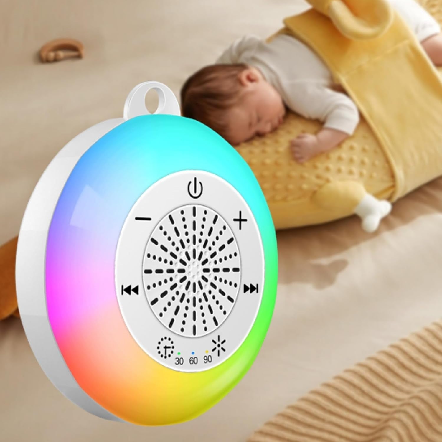 Portable White Noise Machine for Sleep | 22 Sounds, Night Light, 3 Timers