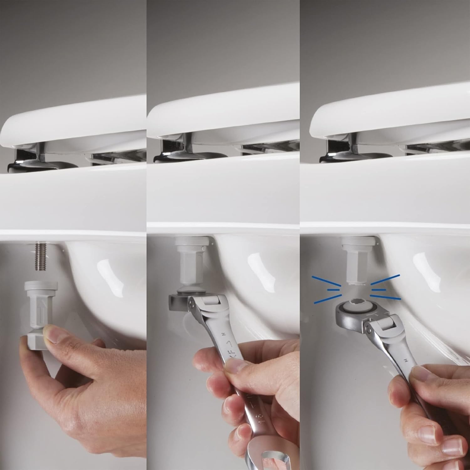 Chester White Thermoplastic Toilet Seat Ultra-Fix Adjustable Hinges Universal