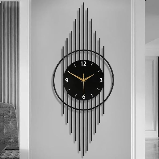 Large Modern Black Wall Clock 30x75cm Silent Pendulum Decorative Home Living