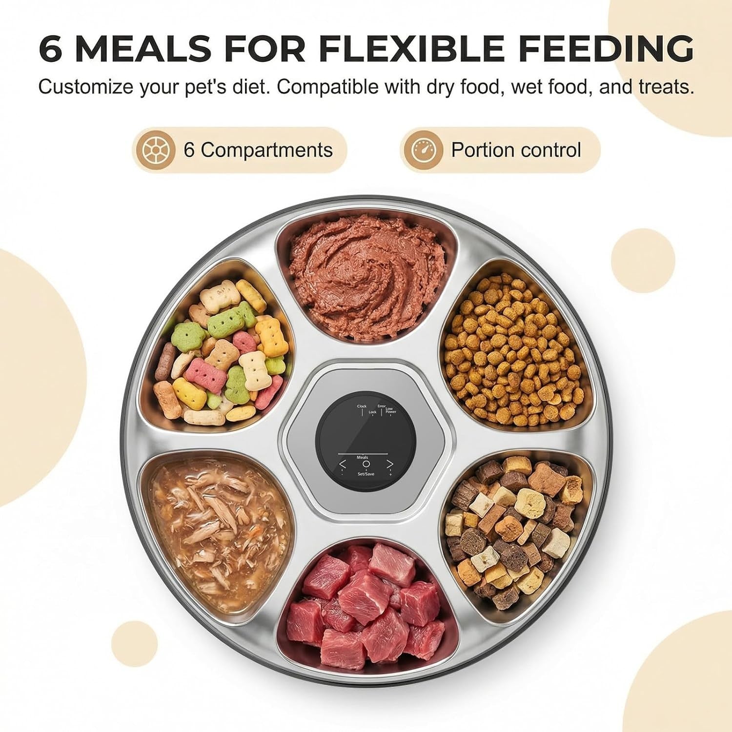 Automatic Wet Food Pet Feeder 6 Meal Timer Ice Packs Rechargeable