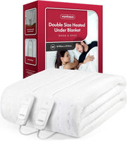 Double Electric Heated Under Blanket Mattress Topper Dual Control 3 Heat Levels