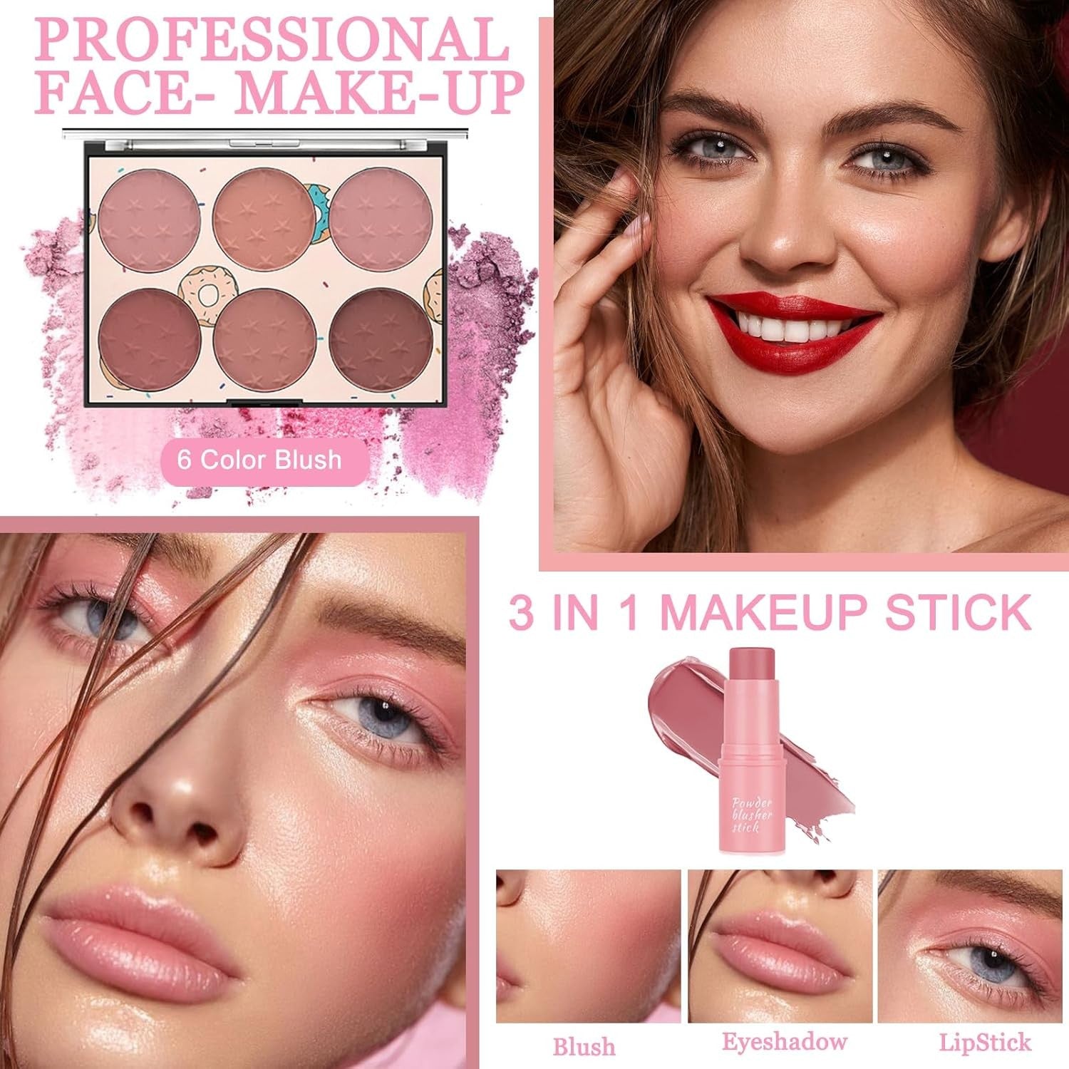 Professional Makeup Kit Full Face Set 40 Colour Eyeshadow Brushes Bag
