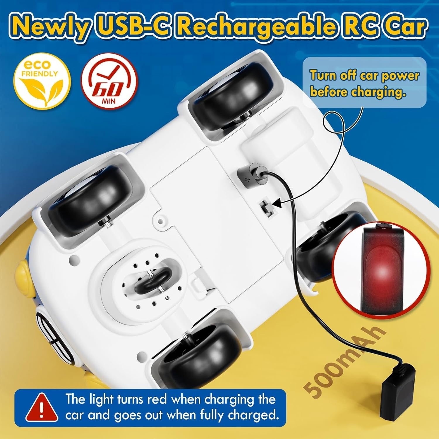 RC Police Car Toy for Toddlers 2 3 4 Boys Girls | Lights Music Rechargeable Gift