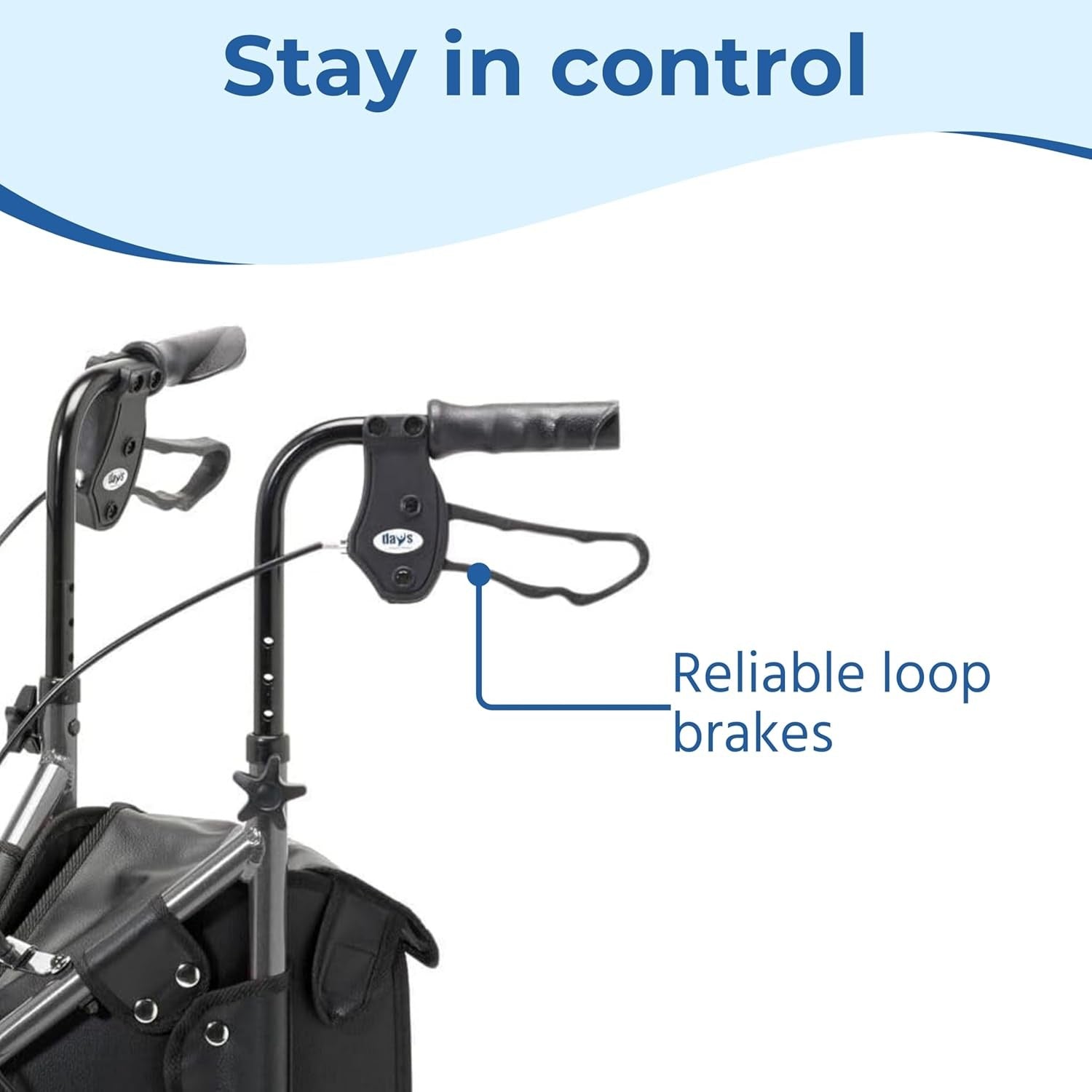 3 Wheel Rollator Walker Lightweight Folding Mobility Aid Lockable Brakes