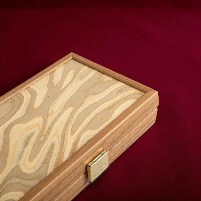 Luxury Wooden Backgammon Set Travel Size Olive Burl Board Game for Adults