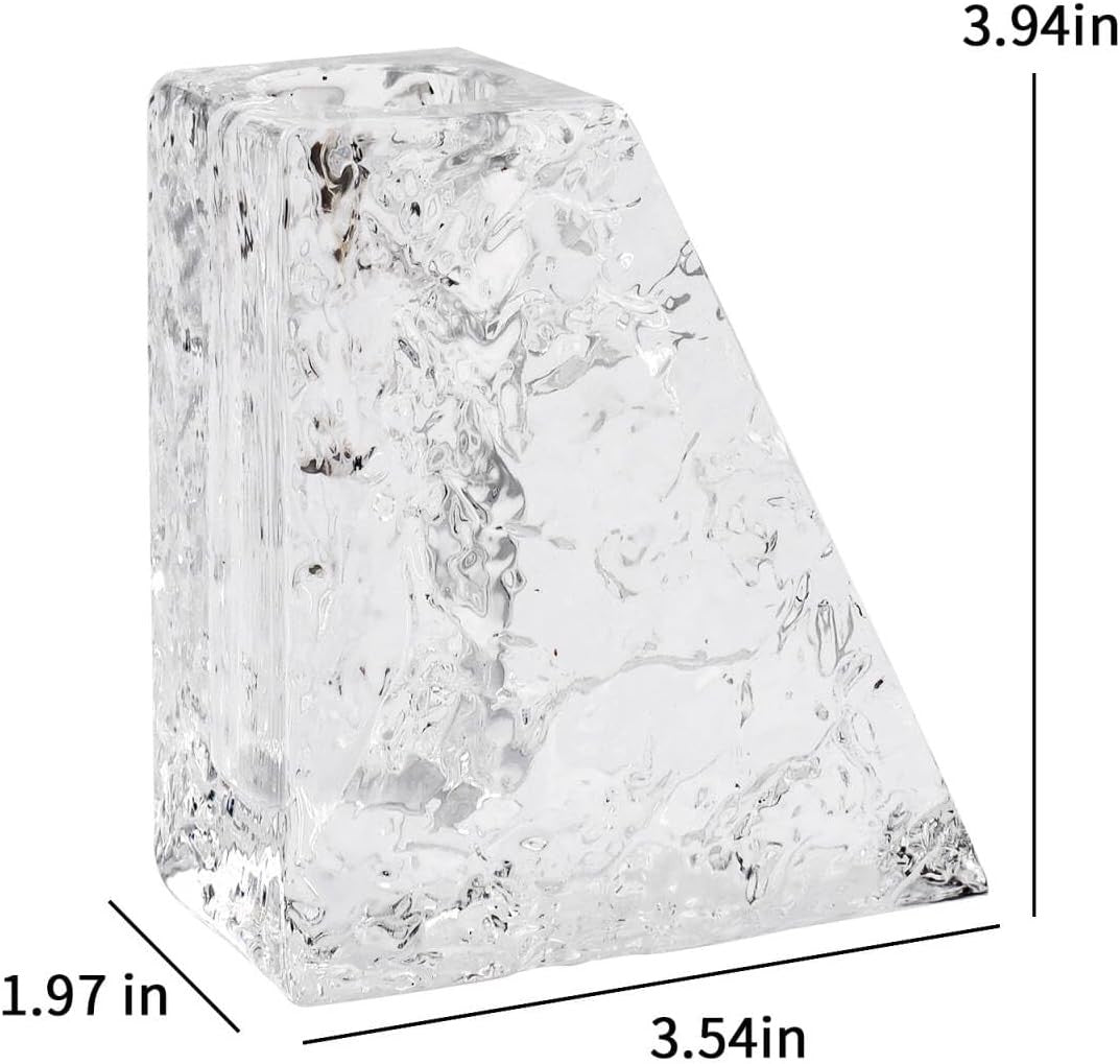 Crystal Glass Vase Modern Ice Texture Decorative Tabletop Flower Vase