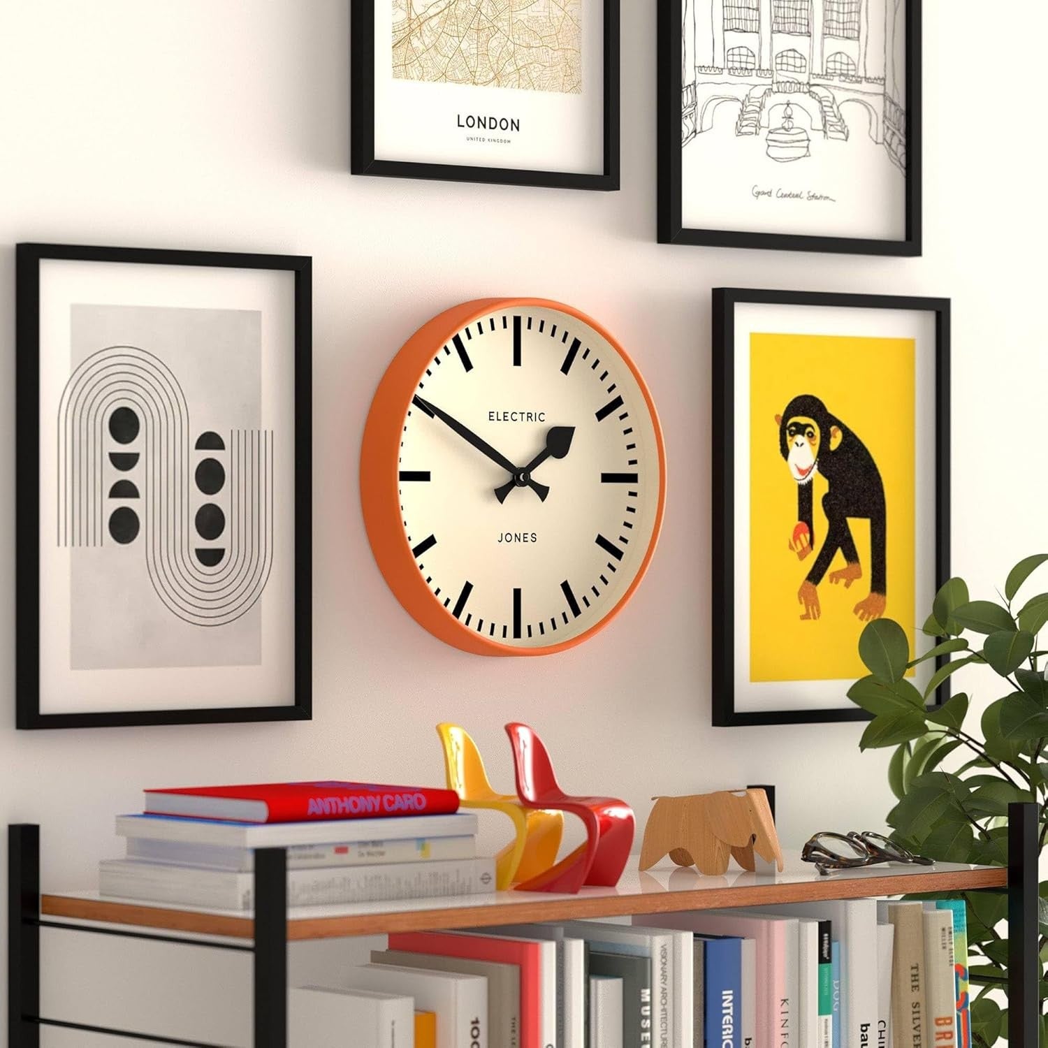 30cm Modern Orange Wall Clock Silent Station Style Round Quartz Clock Home Offic