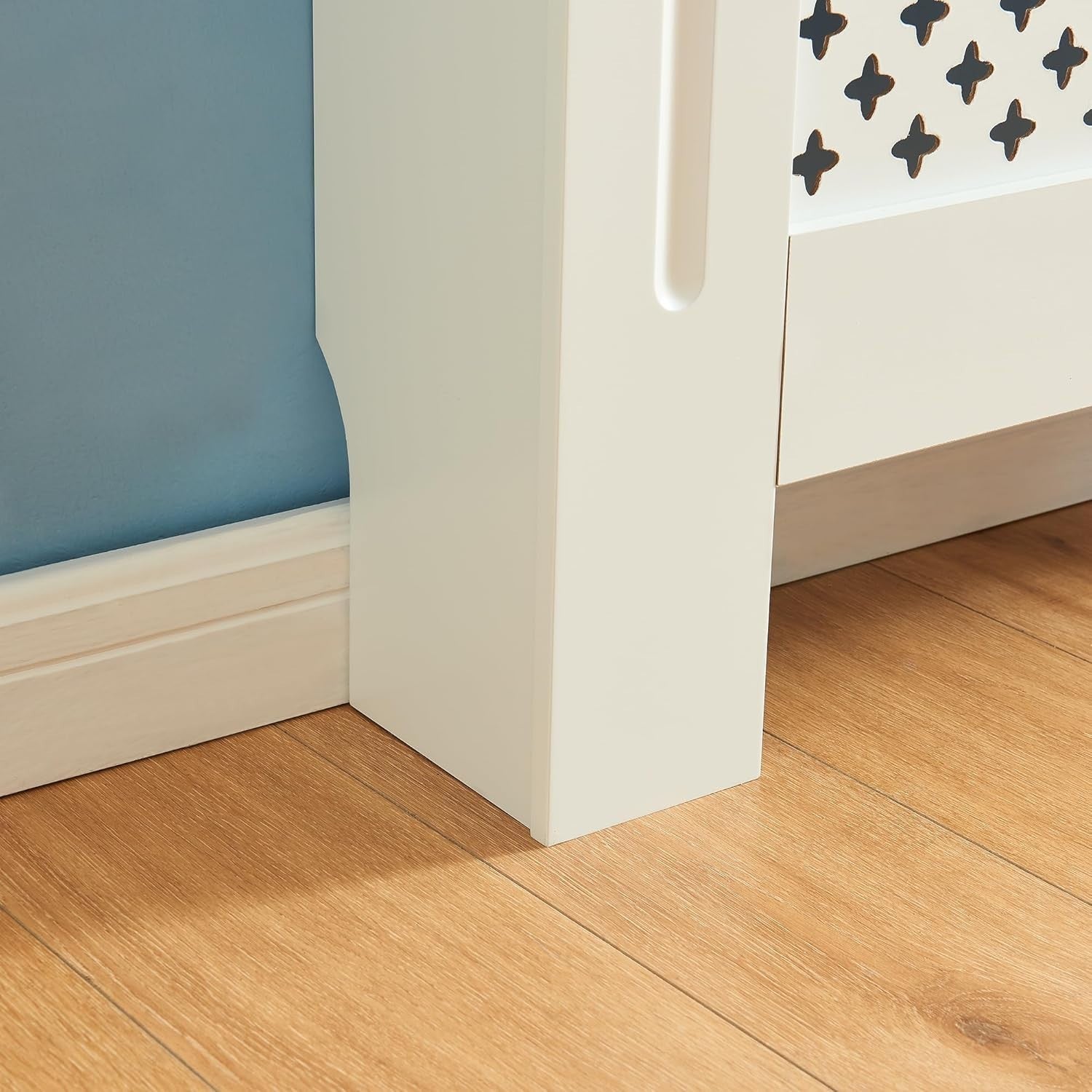Modern White Radiator Cover MDF Wall Cabinet Large | Diamond Design