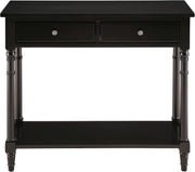 Entryway Console Table with 2 Drawers & Shelf, 90x76.5cm, Black