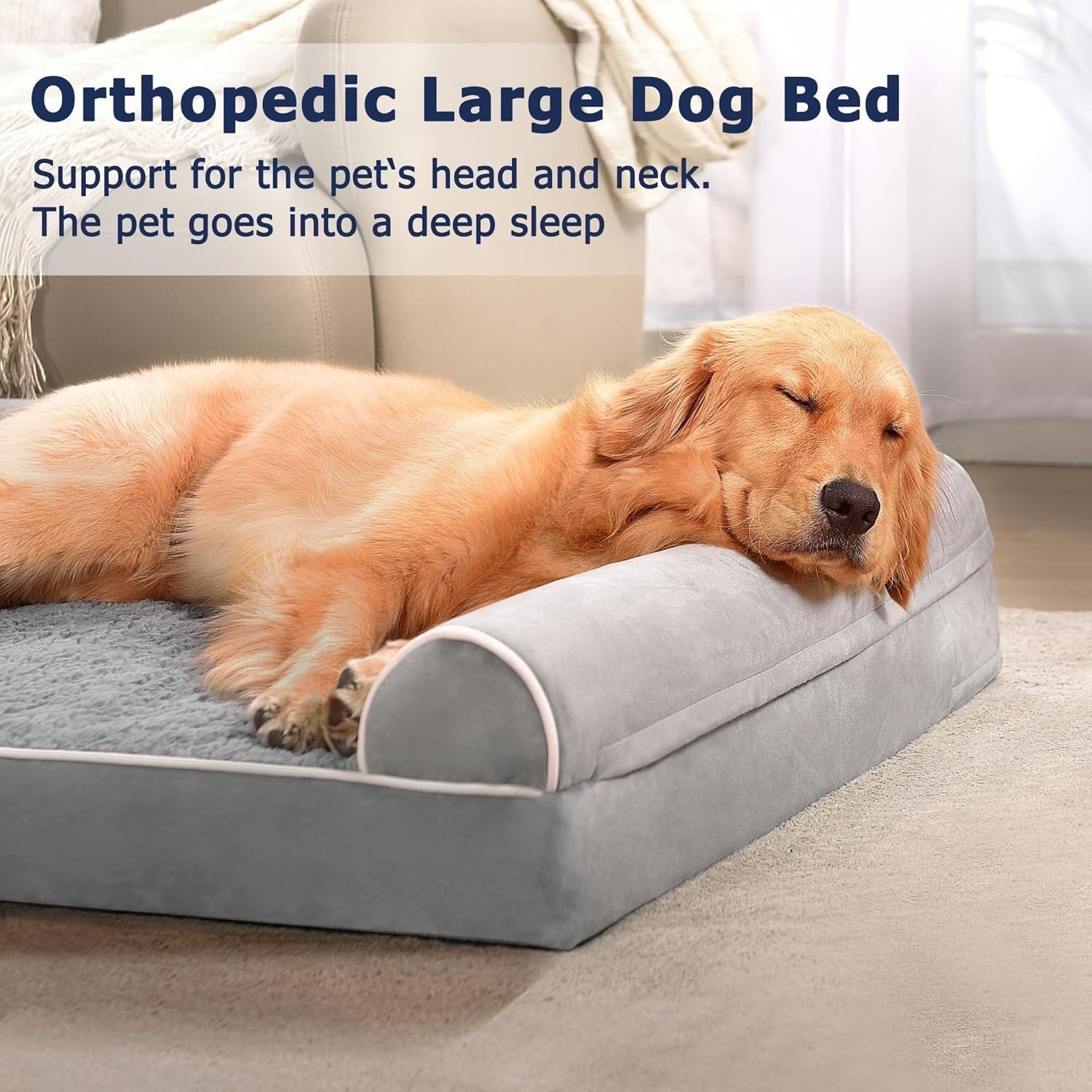 XXL Orthopedic Dog Bed 127x91cm Waterproof Washable