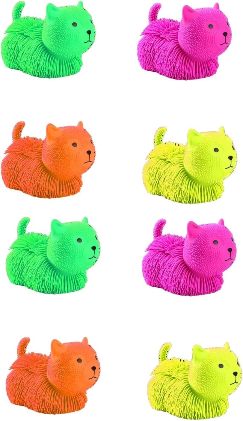 8pcs Light Up Cat Puffer Squishy Stress Relief Fidget Toys