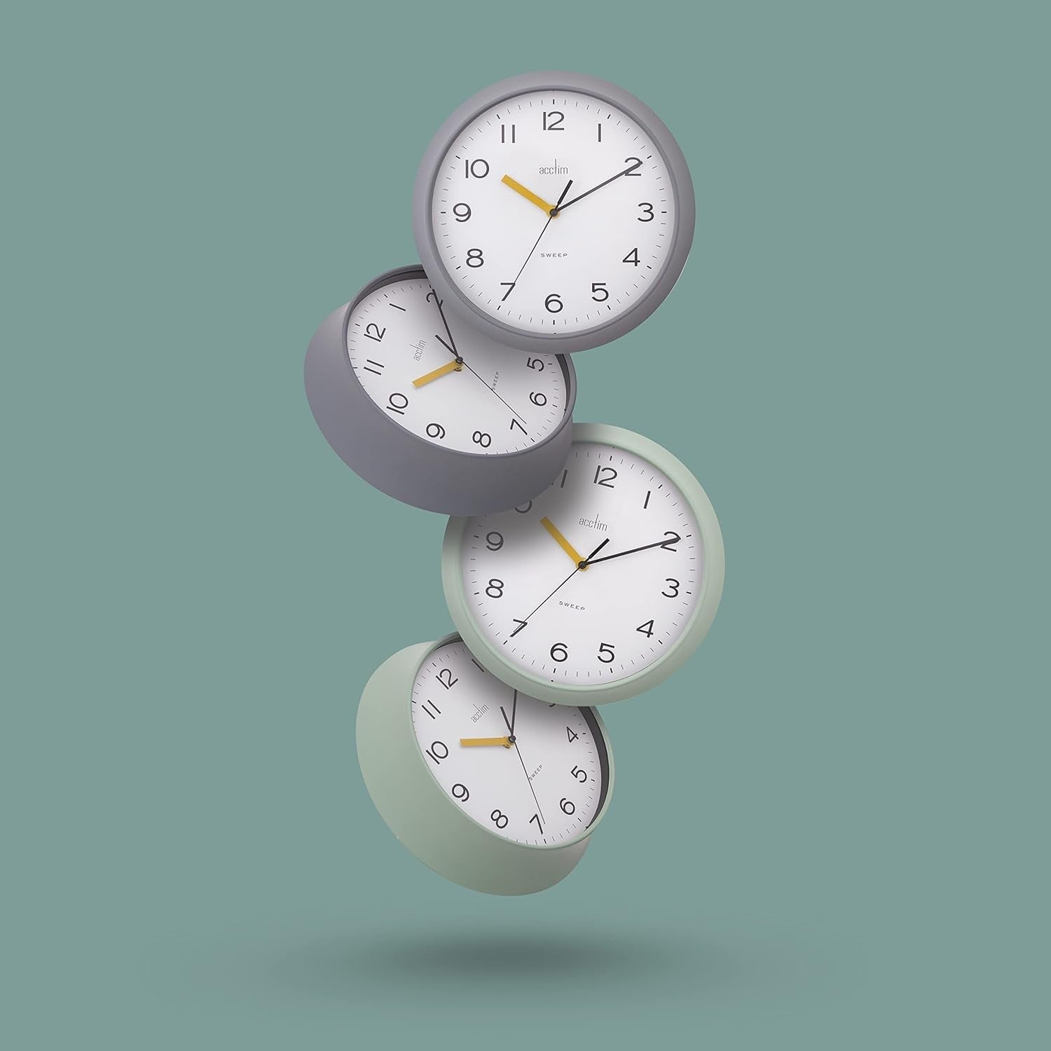 28cm Silent Wall Clock Pigeon Grey Modern Non-Ticking Quiet Home Office Decor